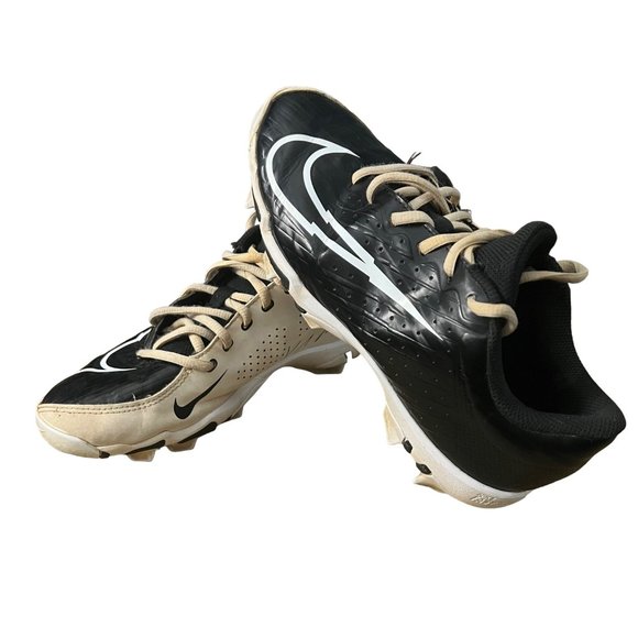 Nike Vapor Fast Flex Baseball Softball Cleats Size 5Y Youth Black‎ White - Picture 1 of 11